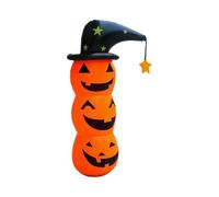 gonflable d'Halloween, chapeau de sorcière de 1,2 m, décoration | Joli personnage de citrouille lumineux - Installation légère - Accent accrocheur pour jardin, pelouse, porche