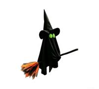 Gonflable Sorcière 3.6 FT Volant Décoration Halloween(Black) | Scène effrayante, sorcière pour balai, mouvement dans le vent, ambiance effrayante garantie