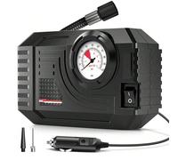 Gonfleur de pneu Carsun, compresseur d'air portable, pompe à pneu de vélo, mini compresseur d'air portable 12V CC, éclairage de nuit haute luminosité, gonfleur de pneu mécanique ABS