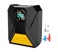 Gonfleur de pneu - Compresseur d'air de 12 x 14 cm pour camion, voiture, moto, vélo avec affichage numérique électrique 12 V, manomètre pour roues balles, ABS, noir, utilisation de voyage