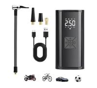 Gonfleur de pneu portable à affichage numérique - Compresseur d'air rechargeable sans fil, pompe électrique sans fil pour pneus de voiture avec pression d'air, pompe à air à ballon de voiture et moto