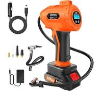 Gonfleur de pneu portable - Gonfleur de pneu 21 V, câble 12 V CC - Pompe portable 180 psi max - Avec manomètre numérique