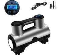 Gonfleur de pneus de voiture numérique Compresseur d'air portable Pompe à air de voiture Pompe à pneu avec lumière LED arrêt automatique Compresseur d'air à 3 buses pour voiture, vélo, moteur et ballo