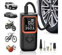 Gonfleur de pneus portable - Pompe à air sans fil 150PSI pour pneus de voiture avec manomètre et lumière LED, gonflage 2X plus rapide Compresseur d'air électrique pour voiture, vélo, moto, ballon