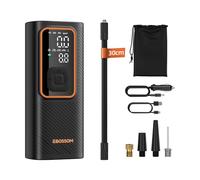 Gonfleur Pneus Voiture Mini,Compresseur À Air Portatif 150PSI,Pompe À Air Velo Électrique,Batterie 6000 mAh, Gonfleur Pneu Sans Fil,Avec DC12V par allume-cigare,Lumière LED Et Arrêt Automatique,Orange