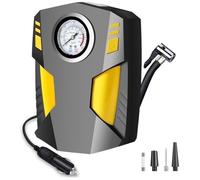 Gonfleur Pneus Voiture Portable, Compresseur à Air Portatif 12V avec Jauge de Pression des Pneus Pompe à Air électrique Rapide