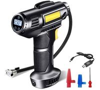 Gonfleur pneus voiture ProChosen 7000mAh 12V, compresseur sans fil rechargeable 150 PSI, LED, buses, arrêt auto