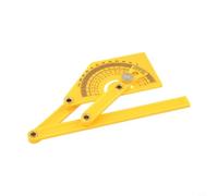 Goniomètre en plastique - Jauge d'onglet - Mesure du bois - Pour tracer des lignes radiales et définir des biseaux - Couleur jaune - 15,5 x 9 cm