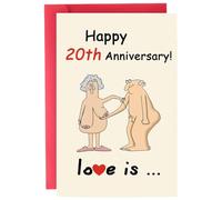 GONZTEL 1 pièce Carte de 20e anniversaire de mariage, 7305 jours ensemble, mariage en cristal de qualité supérieure, Cadeau attentionné pour mariag*e, carte 20 ans