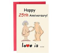 GONZTEL 1 pièce cartes enveloppes et autocollants de sceau, 25e anniversaire, de qualité supérieure, avec cœur en bois souvenir, mari, épouse, couple (argent)