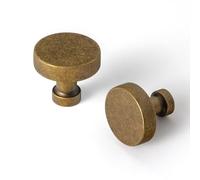 Goo-Ki Lot de 6 boutons de tiroir en laiton antique - Alliage de zinc massif vintage rétro à trou unique - Quincaillerie de cuisine pour placard, armoire, commode, placard
