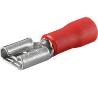 GOOBAY 17002 - Douille fiche plate, largeur : 6,4 mm, rouge, 100 pièces