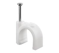 goobay 17084 Serre-câbles, jeu de 100 / Support de câbles pour fixation de câbles jusqu'à 14mm de diamètre / Serre-câbles avec clou pour mur, coins et montage en saillie / 100 pièces / blanc