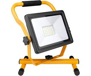 Goobay 49983 Projecteur de chantier à LED avec pied pour intérieur et extérieur, pied en métal, lumière froide 30 W