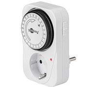 Goobay 51276 Minuterie/prise programmable pour prise de courant avec fiche à contact de protection - silencieuse minuteur prise electrique 16a - Fiche mâle/femelles: type F