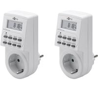 Goobay 55543 Set de 2 : Horloge programmable numérique, 2 pièces dans un carton, blanc -précise et confortable d'appareils électroniques