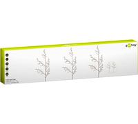 goobay 58256 Lot de 3 sapins lumineux 75 LED avec fonction minuteur Blanc chaud 3000 K Fonctionne à piles Pour intérieur et extérieur (IP44)