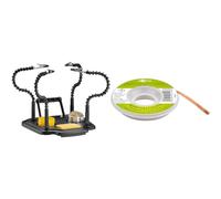Goobay 61669 Mains d'aide à souder avec 4 bras flexibles à col de cygne et pinces à crocodile & 45246 Tresse à dessouder 2mm / cuivre pur Fil à dessouder pour enlever l'étain de soudure