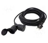 Goobay Rallonge électrique 65435 – 10 m 2 sorties CA H05RR-F3G1.5 16A IP44 Noir