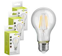 goobay 74098 Ampoule LED filament 4W / forme de bougie/ampoule lumière blanche chaude 2700K /lampe à faible dégagement de chaleur/non dimmable / 4kWh/1000h cristal clair / 3 pièces