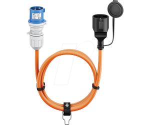 GOOBAY 76224 - 5m Camping Fiche CEE > Prise de terre 16A/230V orange