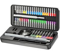 Goobay 77839 Tournevis électrique 58 en 1 avec jeu de 50 embouts de précision, noir, 0,5 m - Kit d'outils pour les travaux de vissage, de montage et de bricolage de précision