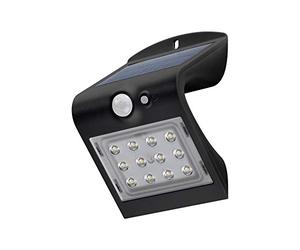 goobay Applique/Lampe Murale Solaire LED Extérieur - Détecteur de mouvement - IP 65 - Etanche - Sans Fil -Lumière vive - Batterie Li-Ion - 1200 mAh - 3 Modes d'éclairage - 1,5 watts - Couleur noir