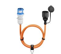 goobay Câble Adaptateur CEE pour Caravane, 1,5 m, Prise CEE vers Prise avec Contact de Protection, Utilisation en extérieur avec IP44, 76223