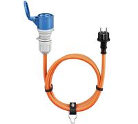goobay Câble Adaptateur CEE pour Caravane, 1, 5 m, Prise avec Contact de Protection vers Prise CEE avec Couvercle de Fermeture, IP44, câble de Camping, Camping-Car et Caravane 76285