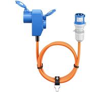 goobay Câble Adaptateur CEE pour Caravane, 5 m, Prise CEE à 90° Prise CEE et Prise de Contact de Protection avec couvercles de Fermeture, câble de Camping, Camping-Car et Caravane 76233