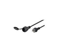 goobay - Câble d'alimentation - CEE 7/4 (R) bouchon de protection pour CEE 7/4 (P) - 230 V - 16 A - 10 m - noir