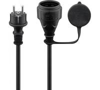 goobay - Câble d'alimentation - CEE 7/4 (R) bouchon de protection pour CEE 7/4 (P) - 230 V - 16 A - 10 m - noir