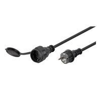 goobay - Câble d'alimentation - CEE 7/4 (R) bouchon de protection pour CEE 7/4 (P) - 230 V - 16 A - 25 m - noir