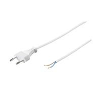 goobay - Câble d'alimentation - fil dénudé pour Europlug (M) - CA 250 V - 1.5 m - blanc
