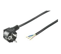 goobay - Câble d'alimentation - power CEE 7/7 (M) incliné pour fil dénudé - 250 V - 10 A - 3 m - noir