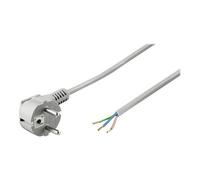 goobay - Câble d'alimentation - power CEE 7/7 (M) incliné pour fil dénudé - 250 V - 2 m - gris