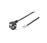 goobay - Câble d'alimentation - power CEE 7/7 (M) incliné pour fil dénudé - CA 250 V - 10 A - 2 m - noir
