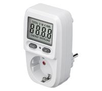goobay Compteur électrique pour prise de courant centrale de balcon avec 5 modes d'affichage - Compteur de consommation électrique Prise avec indicateur des coûts de consommation - Compteur électrique