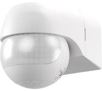 goobay Détecteur de Mouvement pour l'extérieur, IP44, 2 capteurs, Protection Contre Le rampement à 180° et 360°, Zone de détection 12 m, inclinable et pivotant, Blanc - 79593