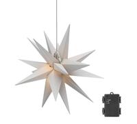 goobay Étoile de Noël LED 3D Ø 56 cm/étoile avec 18 pointes et minuteur/décoration de Noël/étoile LED pour ambiance/LED à piles/décoration murale/étoile illuminée 64788