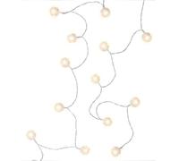 goobay Guirlande lumineuse à 20 LED - Boules de neige LED - Avec fonction minuterie - Blanc chaud (3000 K) - Fonctionne avec piles pour l'intérieur 60273