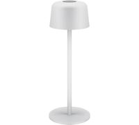 goobay lampe de table LED sans fil 25 cm, 3 niveaux de luminosité, contrôle tactile, 150 lm, 3000 K, blanc chaud, IP44, boîtier métallique, y compris câble de charge USB-C - blanc, 77676