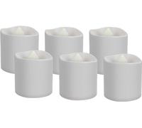 goobay Lot de 6 bougies chauffe-plats à LED, sans fil, avec minuterie, rechargeables par USB, en plastique, avec batterie, 6 petites bougies LED rechargeables 64603