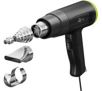 goobay Pistolet thermique 1500W - Pistolet à air chaud, 2 niveaux de température (200°C/500°C), débit d’air 450I/min, incl. 4 embouts pour, dessouder, déformer, décongeler, sécher