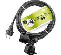 Goobay Rallonge extérieure 65434 5 m 2 prises Schuko IP44 16 A Noir