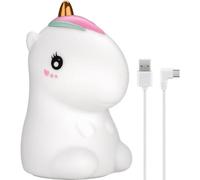 goobay Veilleuse à LED en forme de licorne, idéale pour aider à s'endormir, lumière d'allaitement et décoration de chambre d'enfant, lumière blanche chaude, 7 couleurs changeantes et 3 modes 61649