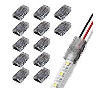 Goochan Connecteur LED 2 broches pour bande lumineuse LED étanche de 10 mm de large 12Pcs 2-Pin Strip to Wire Connectors