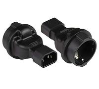 Good Connections® Adaptateur d'alimentation pour appareils à Froid - Fiche C14 (Droite) vers Prise Femelle Type F (CEE 7/3, Droit) - Adaptateur Secteur/Adaptateur de Prise - Adaptateur de Prise