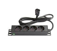 Good Connections Multiprise 19" (1U) 4x prises femelles avec contacts C14 sans interrupteur Noir