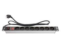 Good Connections Multiprise 19" (1U) – 48,2 cm – 8x prises femelles – avec commutateur – Silber